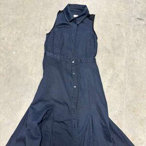 Women long blue armless dress Size M